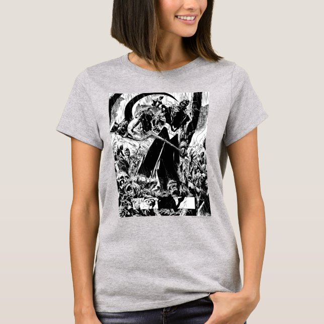 Svartfärgad skärm - svart och vitt tee shirt (Framsida)