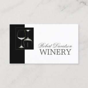 Svartfärgat Winery Sommelier-Glass Card, vin Maker Visitkort