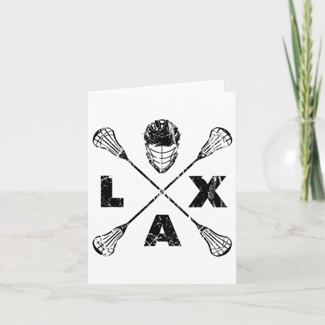 Svartfärgen Lacrosse Lax Kor Kort (Framsida)