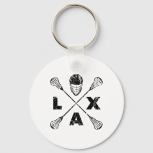 Svartfärgen Lacrosse Lax Kor Nyckelring