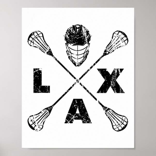 Svartfärgen Lacrosse Lax Kor Poster (Framsidan)