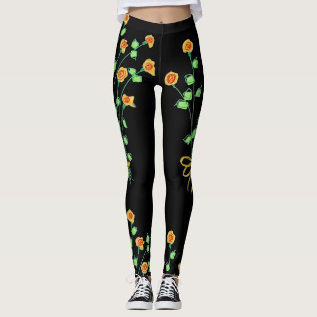 Svartfärgning för anpassningsbar Designer Leggings (Framsida)