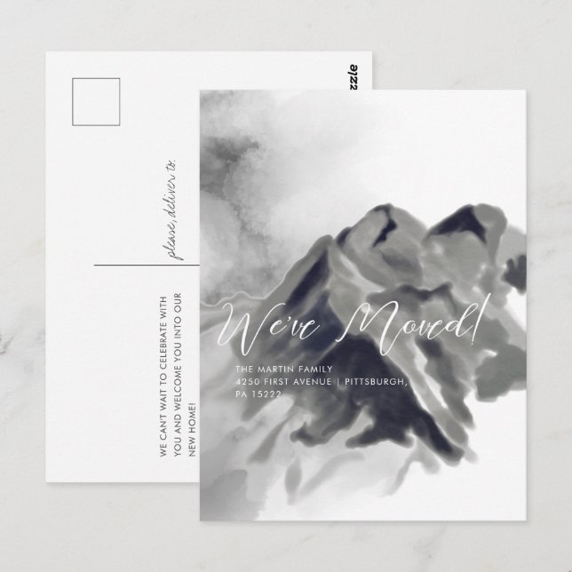 Svartfärgningsbergen Flytta Meddelande Vykort (Fram/baksida)