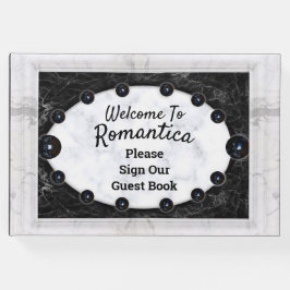 Svartfärgsbeståndet Vita Marble Ram Gästböcker