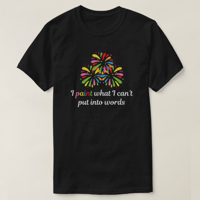 Svartfärgsfärg för målarcitat t shirt (Design framsida)