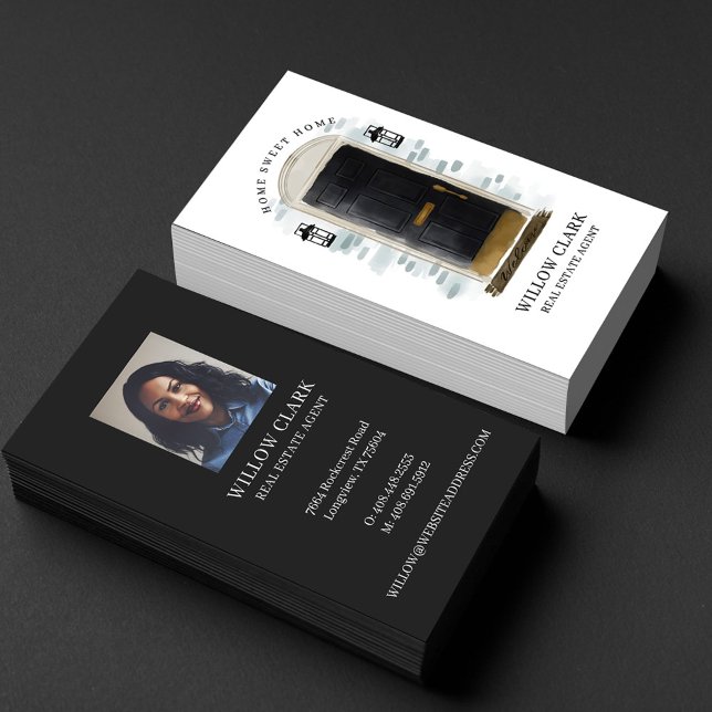 Svartfärgsframdörr i Gods i Agent Visitkort (Skapare uppladdad)