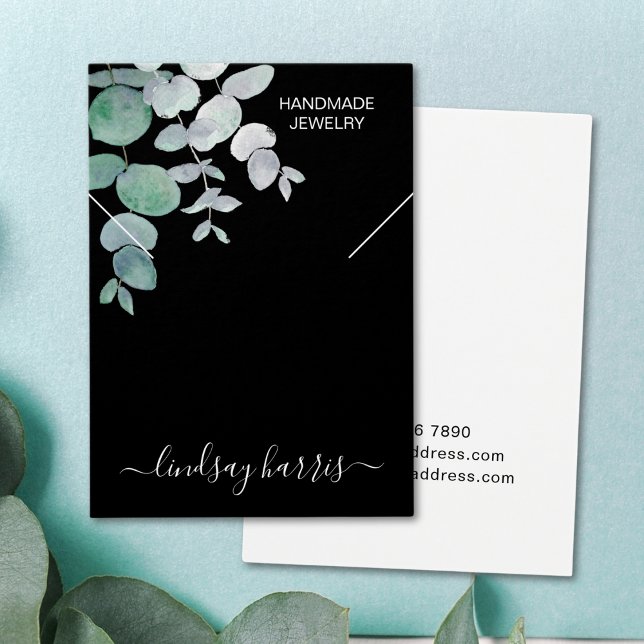 Svartfärgskort för Eucalyptus Necklace, Visning Visitkort (Skapare uppladdad)