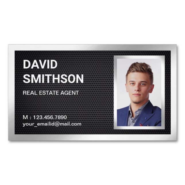 Svartfärsfoto från Silver Foil Real Gods Magnetiska Visitkort (Framsida)