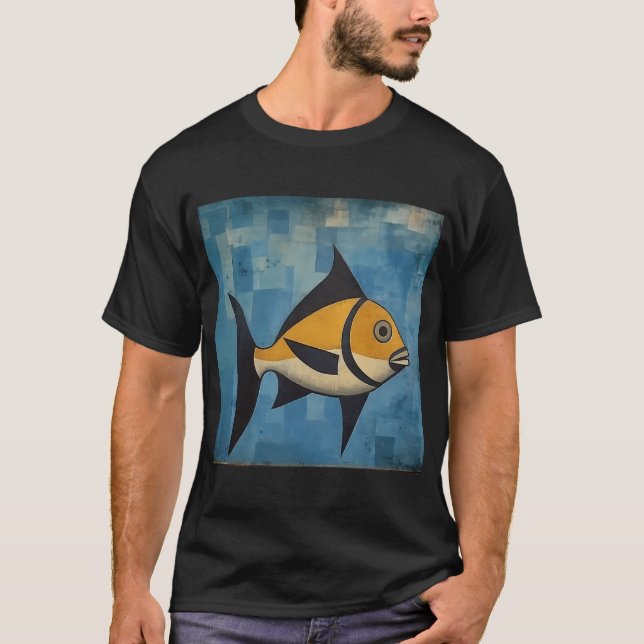 Svartfenad gul fisk t shirt (Framsida)