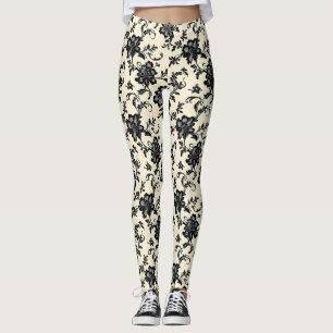 Svartfintvätt Snöre Leggings