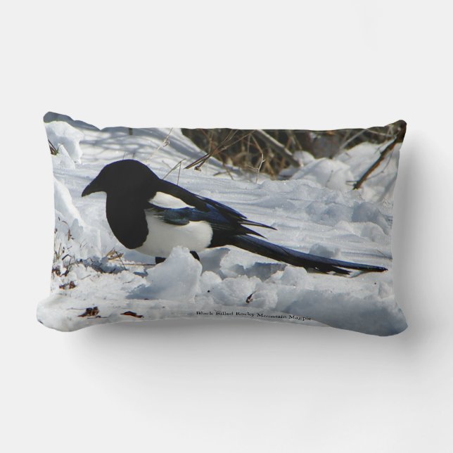 Svartfjällad Rocky Mountain Magpie lumbar-kudde Lumbarkudde (Framsida)