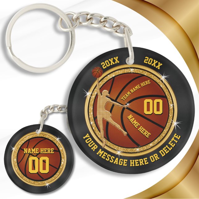 Svartfjällstangentkedjor för flickor och Guld (Senior Night Basketball Gifts.  Basketball Team Gifts for Girls. Personalized Basketball Keychains.)