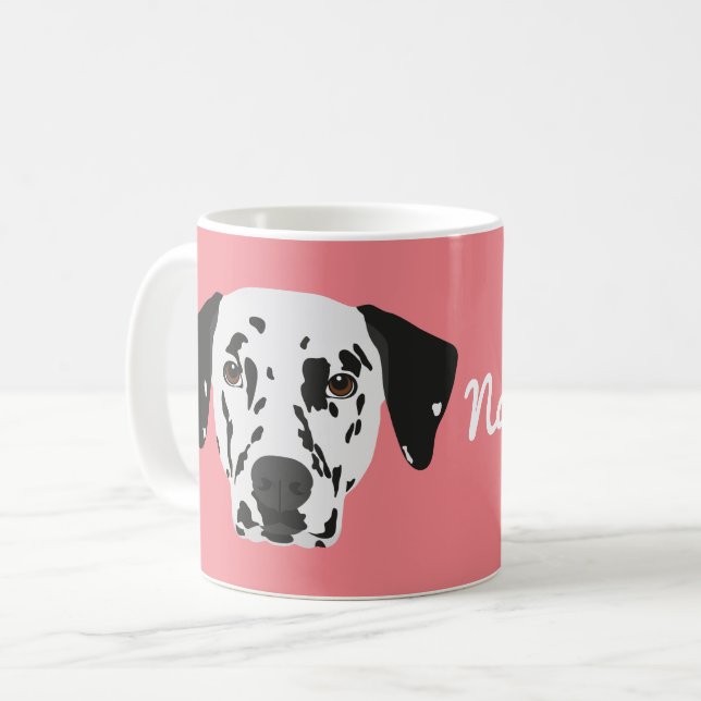 Svartfläckad Dalmatisk Hund-kaffe Mugg (Framsida vänster)