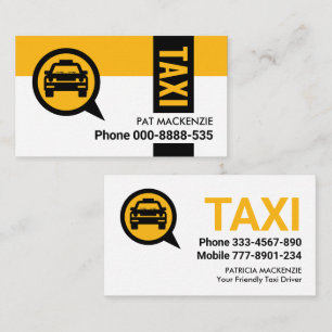 Svartflik vid Gult Taxi Lagrar Visitkort