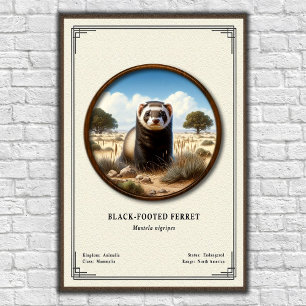 Svartfotad Iller Zoologi Serie Poster