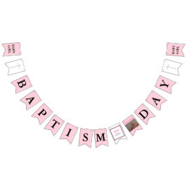 Svartfoto för baptism Kor Rosa Vimplar