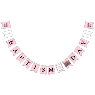 Svartfoto för baptism Kor Rosa Vimplar