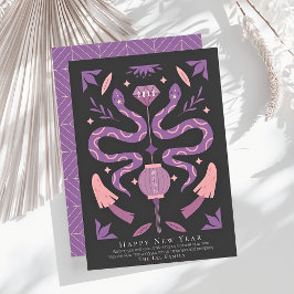 Svartfoto från Snake & Mushroom - kinesiska nyår Julkort