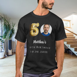 Svartfoto guld på 50-årsdagen t shirt