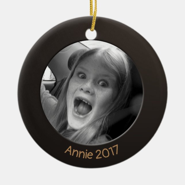 Svartfoto och text på Dubblans sida, 2 x Anpassnin Julgransprydnad Keramik (Framsidan)