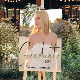 Svartfoto Party i Guld Student Calligraphy Script Poster