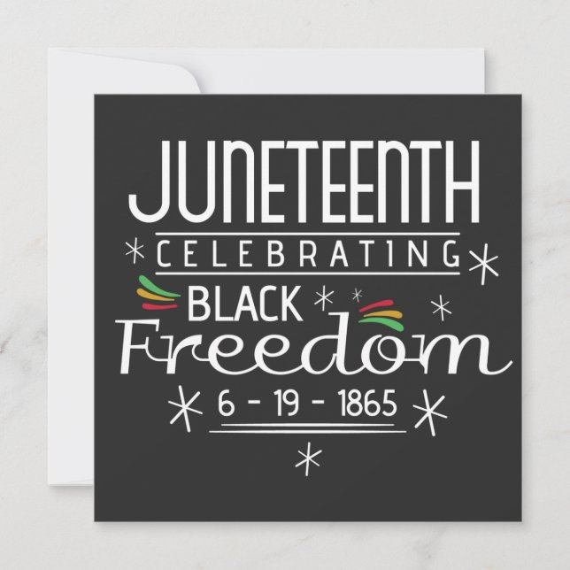 Svartfrihet Junetonde Inbjudningar (Framsida)