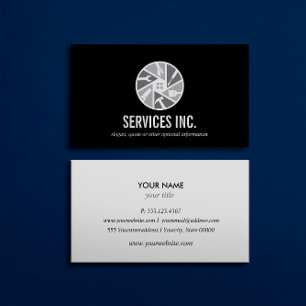 SvartGrått Reparation Service logotyp professionel Visitkort