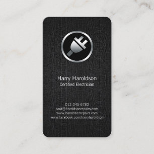 SvartGrunge Electrician BusinessCard med elektrisk Visitkort