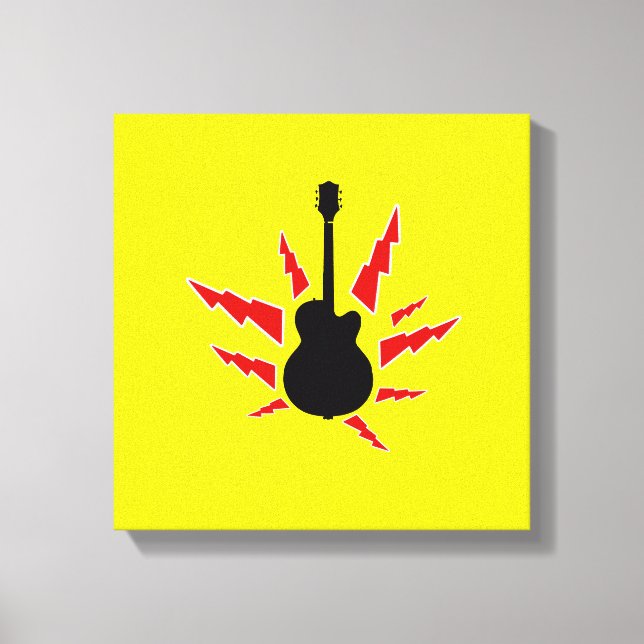 svartguitar canvastryck (Framsida)