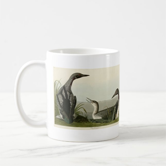 Svarthaltiga diver Loon Audubon Birds of America Kaffemugg (Vänster)