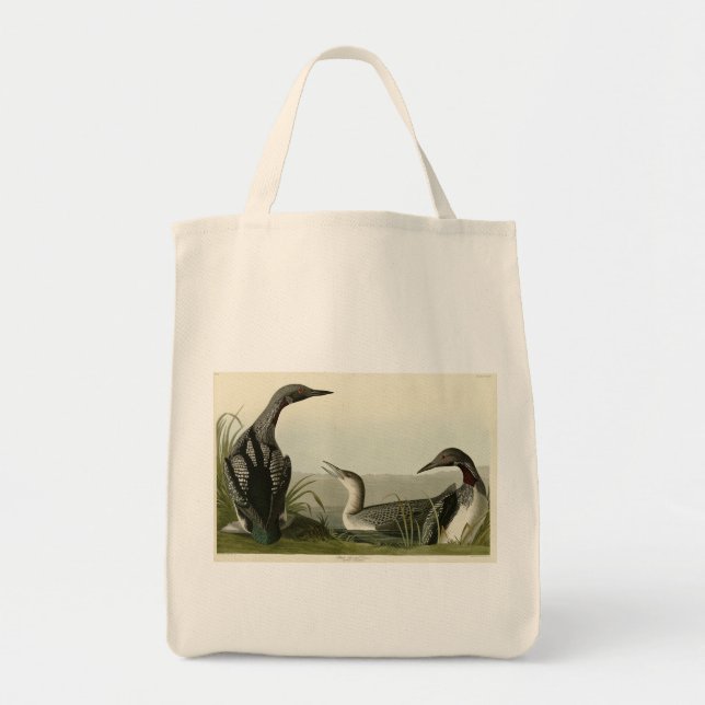 Svarthaltiga diver Loon Audubon Birds of America Tygkasse (Framsidan)