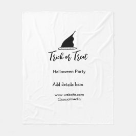 Svarthattsdetaljer i bus eller godis Halloween fes Fleecefilt