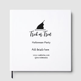 Svarthattsdetaljer i bus eller godis Halloween fes Gästböcker