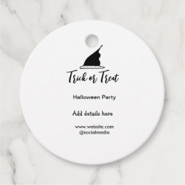Svarthattsdetaljer i bus eller godis Halloween fes Gåvor Etiketter