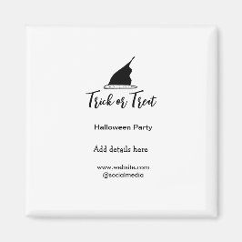 Svarthattsdetaljer i bus eller godis Halloween fes Magnet