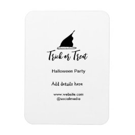 Svarthattsdetaljer i bus eller godis Halloween fes Magnet