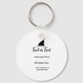 Svarthattsdetaljer i bus eller godis Halloween fes Nyckelring