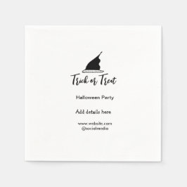 Svarthattsdetaljer i bus eller godis Halloween fes Pappersservett