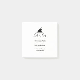 Svarthattsdetaljer i bus eller godis Halloween fes Post-it Block