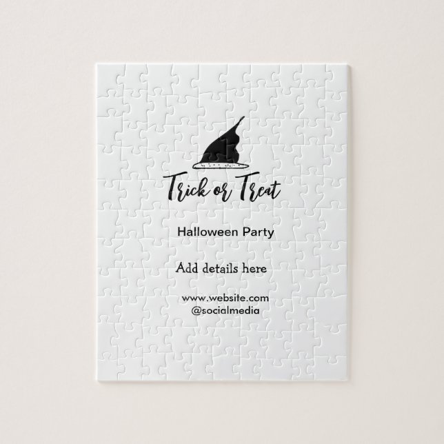 Svarthattsdetaljer i bus eller godis Halloween fes Pussel (Vertikal)