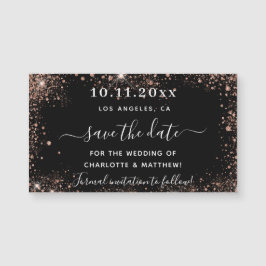 Svarthavsmagnet ro guld bröllop spara datum