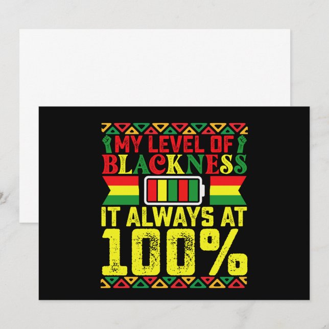 Svarthetsnivå Juneteenth Svart historia Inbjudningar (Fram/baksida)