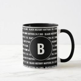 Svarthistorik för anpassningsbar, Monogram, månad Mugg