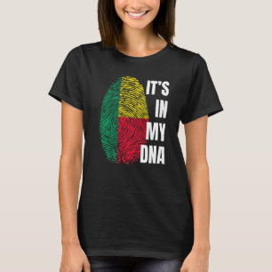 Svarthistorik för Benin Flagga Dna Fingerprint Mån T Shirt
