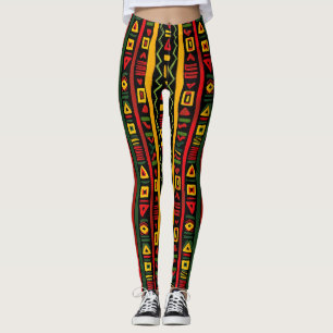 Svarthistorik för Monogram Red Grönt Gult - svart Leggings