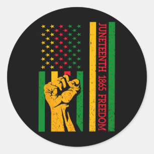Svarthistorik i vintage Flagga, amerikansk Runt Klistermärke