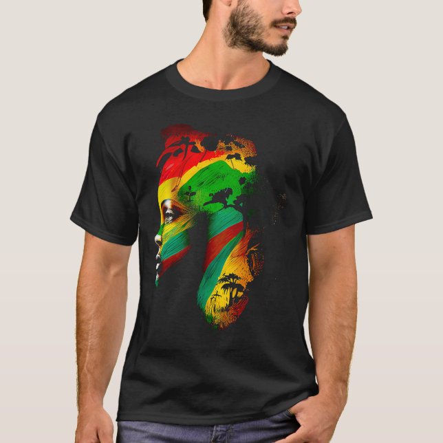 Svarthistoriska månaden Afrikansk amerikansk fästm T Shirt (Framsida)