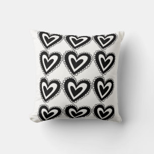 Svarthjärtan i dekorativ kudde Valentine Day