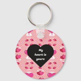 Svarthjärtvibrant romantisk tapet nyckelring