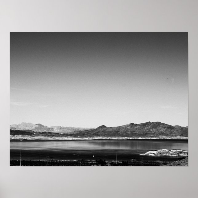 Svarthvita Lake Mead Poster (Framsidan)